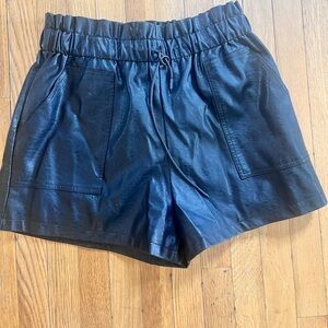 Black pleather shorts
